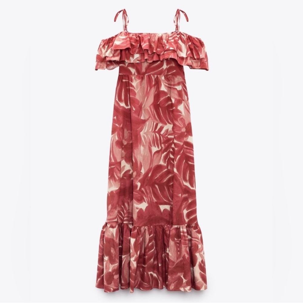 NWT Zara floral printed maxi/midi dress size S - Picture 2 of 8